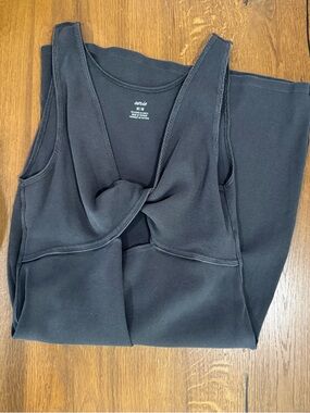Aerie Black Twist Front Cutout Midi Dress Size S